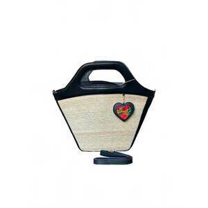 NEW ACENTO palmara luxe tote bag in black